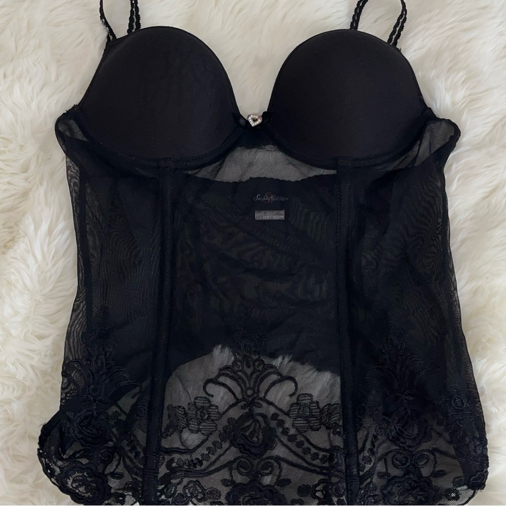 Gothic Black Lace Bustier